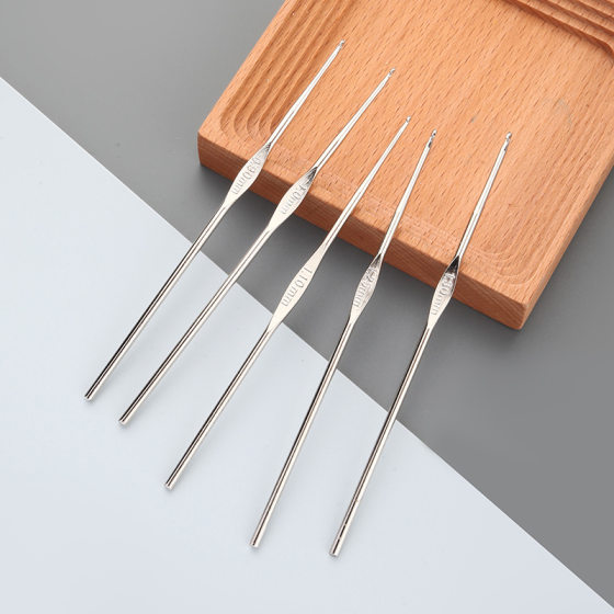 Spot wholesale single head iron electroplated crochet metal lace crochet hand knitting diy tool sweater fine hook