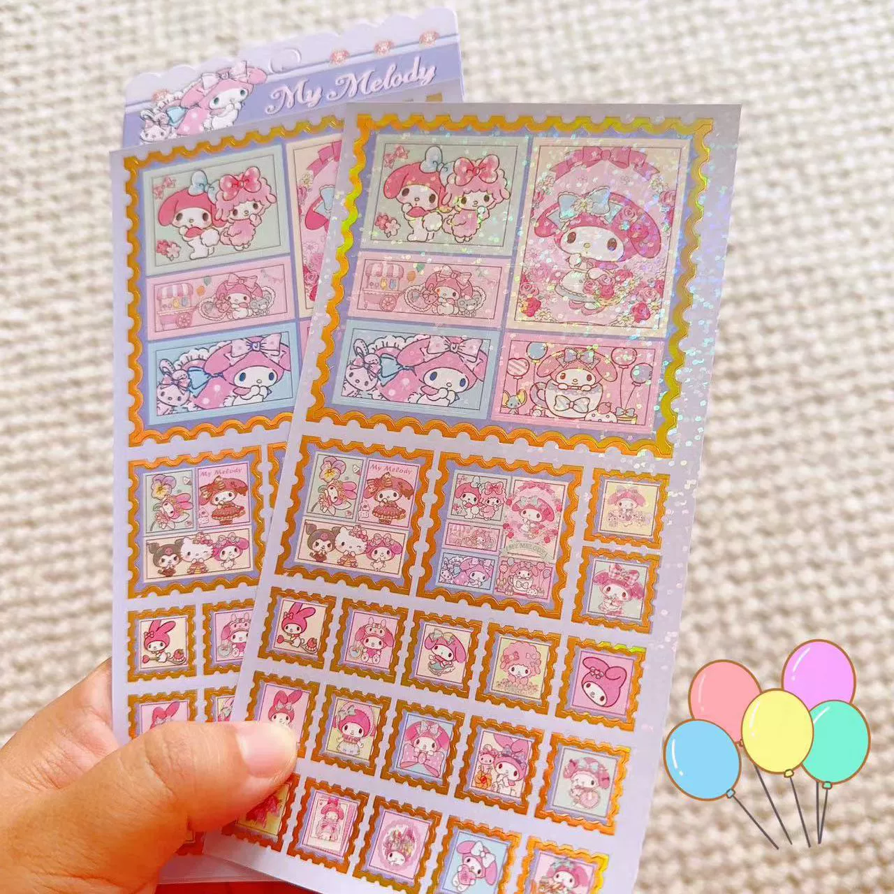 Стикеры (Sanrio) милые мультяшные самоклеящиеся водостойкие наклейки для школьников, набор