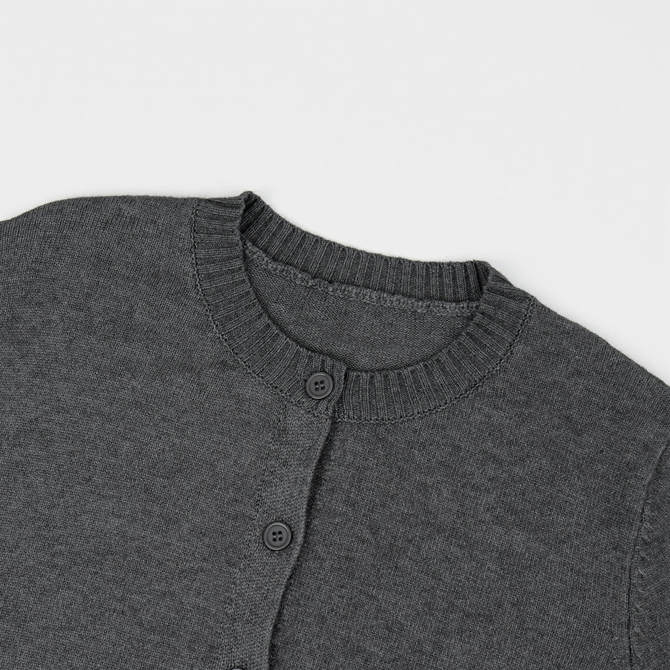 Áo cardigan len dệt kim cổ tròn dáng rộng phong cách Âu Mỹ — Màu vàng nhạt, Màu đỏ sẫm, Xanh ô liu, màu xám chi tiết 15