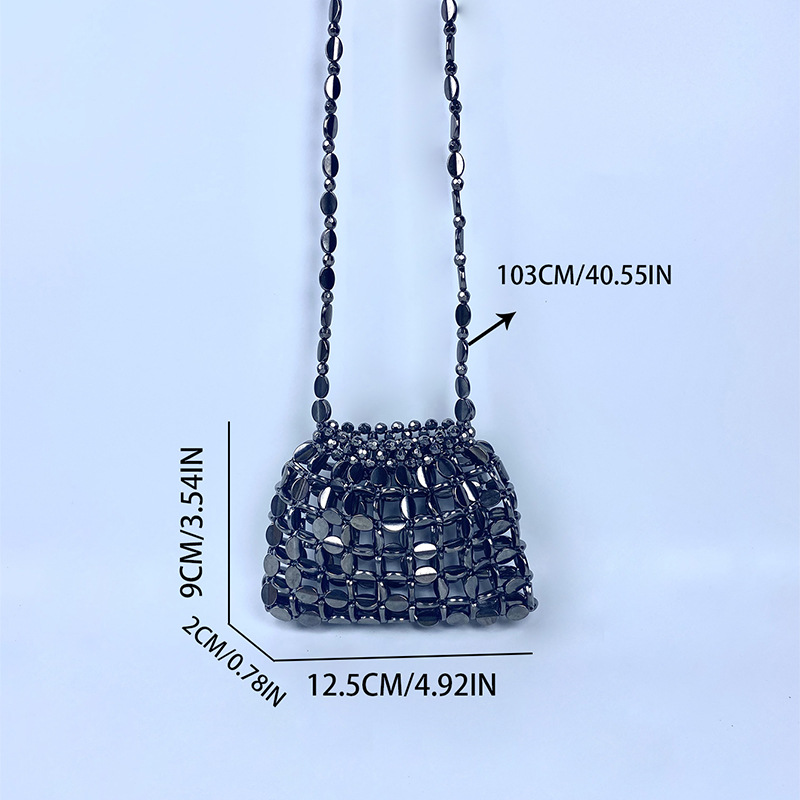 52g Weight Sequins Fashion Element Open Closure Type Single Shoulder Strap Strap Type Shoulder Bag Bags Type Holiday, Travel, Daily Occasion Acrylic Material Solid Color Pattern 2025 Spring and Summer Season Women's Gender Streetwear Style Dumpling Shape Shape Small Size Women's Small Arylic Solid Color Streetwear Sequins Dumpling Shape Open Shoulder Bag 4