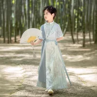 Hanfu Boy Летний костюм костюм 2025 Новый мальчик древний стиль красивый новый китайский детский стиль