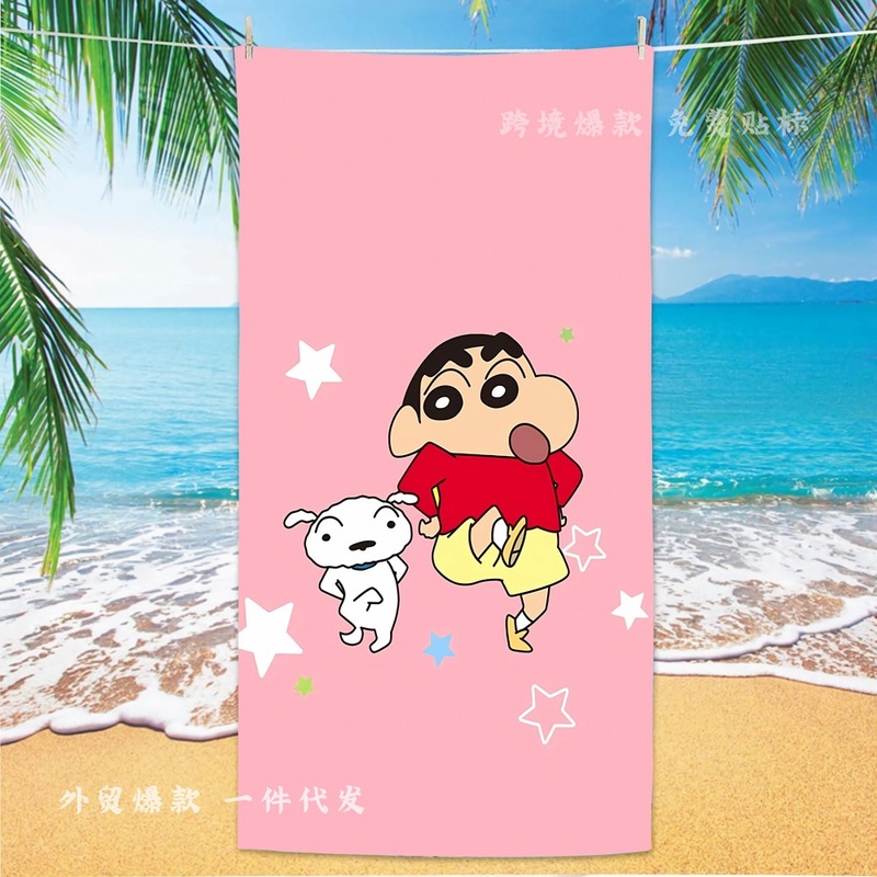 超大型子供速乾バスタオルクレヨンしんちゃんビーチタオル超微細繊維両面パイルデジタルプリントビーチタオル|undefined