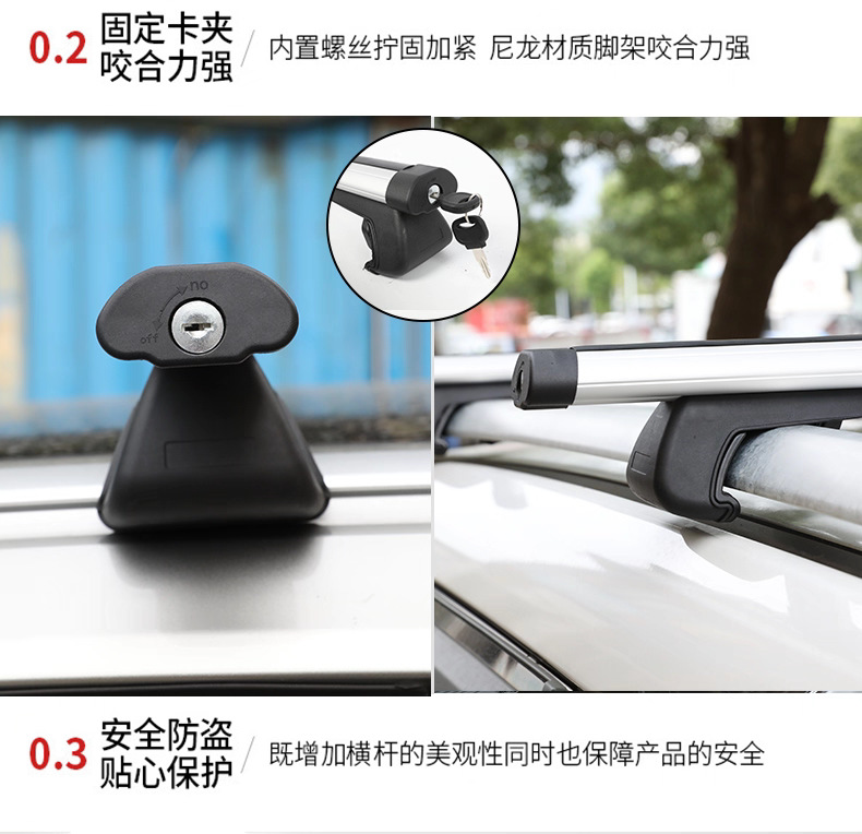 Car Roof Rack Crossbars for Car Modification, Universal Suv Off-Road Roof Rack Crossbars, Aluminum Alloy Luggage Rack Crossbars