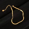 Brand golden metal ankle bracelet, European style, simple and elegant design