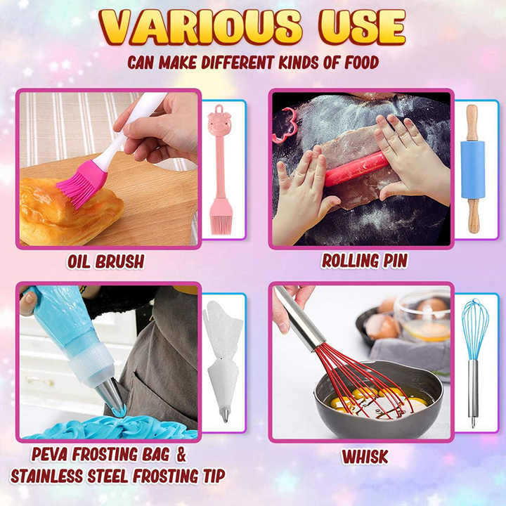 Amazon puede cocinar para niños set de horneado pasteles cocina para niños juguetes caseros delantal sombrero de cocinero horneado