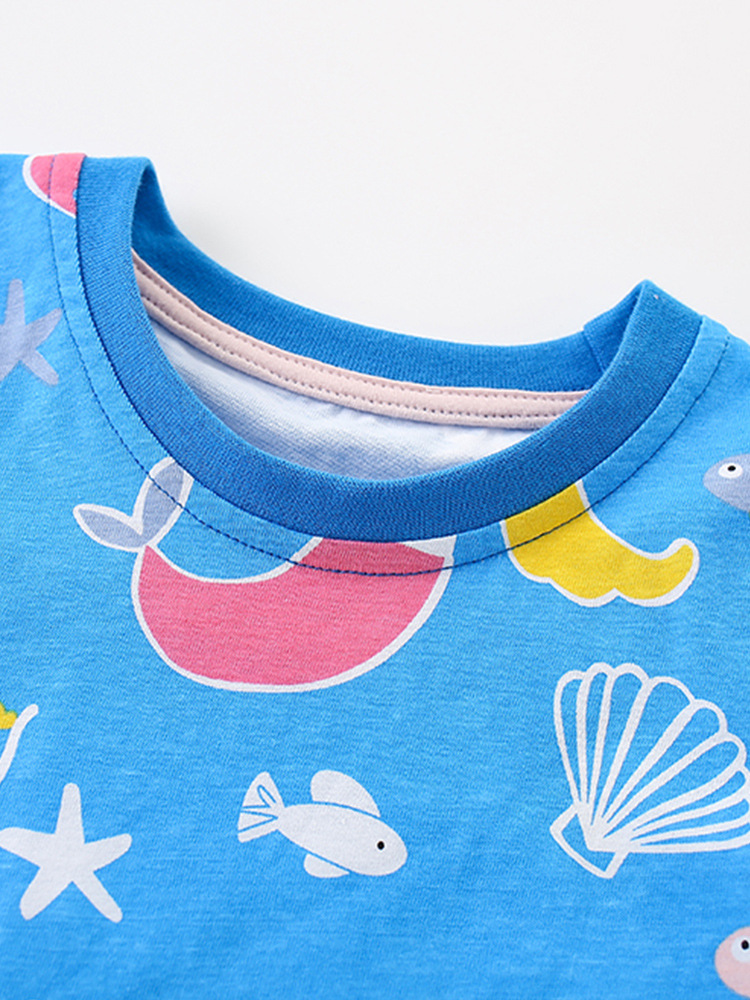Malwee traje de las niñas verano nuevos pantalones de cintura elástica casuales de manga corta para niños europeos y americanos traje de dos piezas para niños