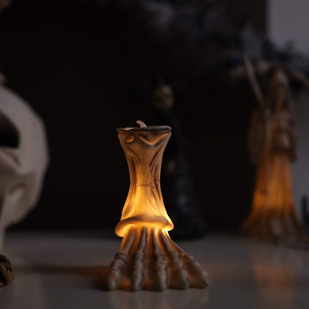 Adornos decorativos de Halloween, esqueletos, velas electrónicas, faroles de calabaza, accesorios para fiestas de Halloween, candelabros, faroles de calabaza image 29