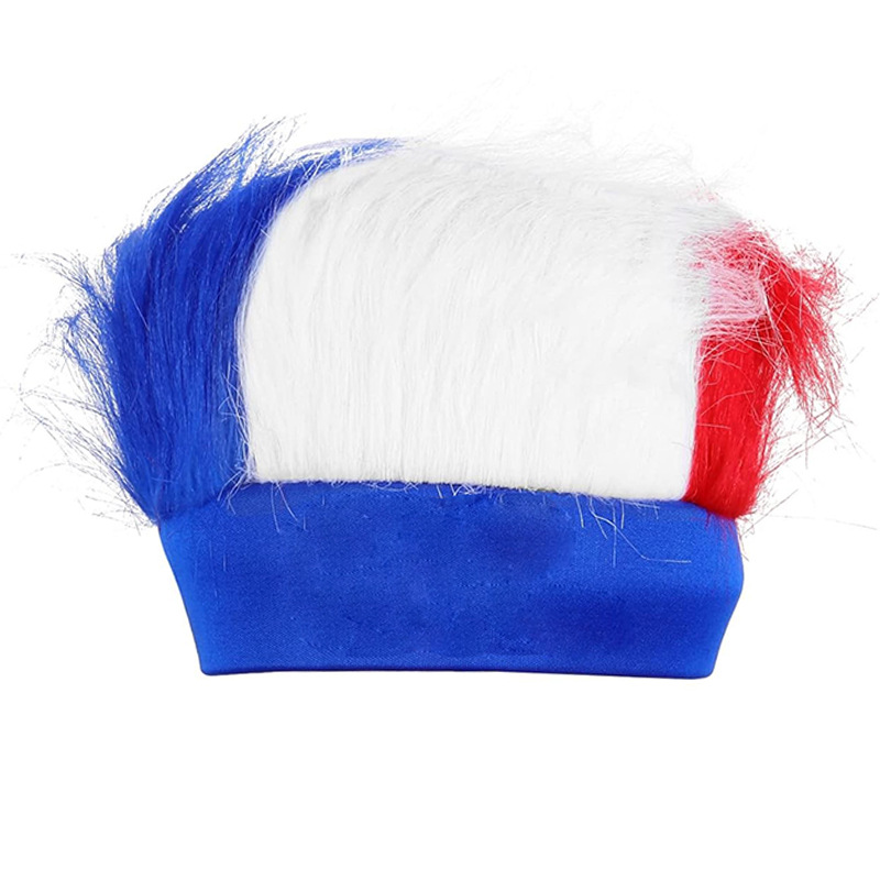 Transfronterizos para fanáticos de colores pelucas apoyos de la Copa del Mundo para adultos fuente especial fabricantes en stock al por mayor