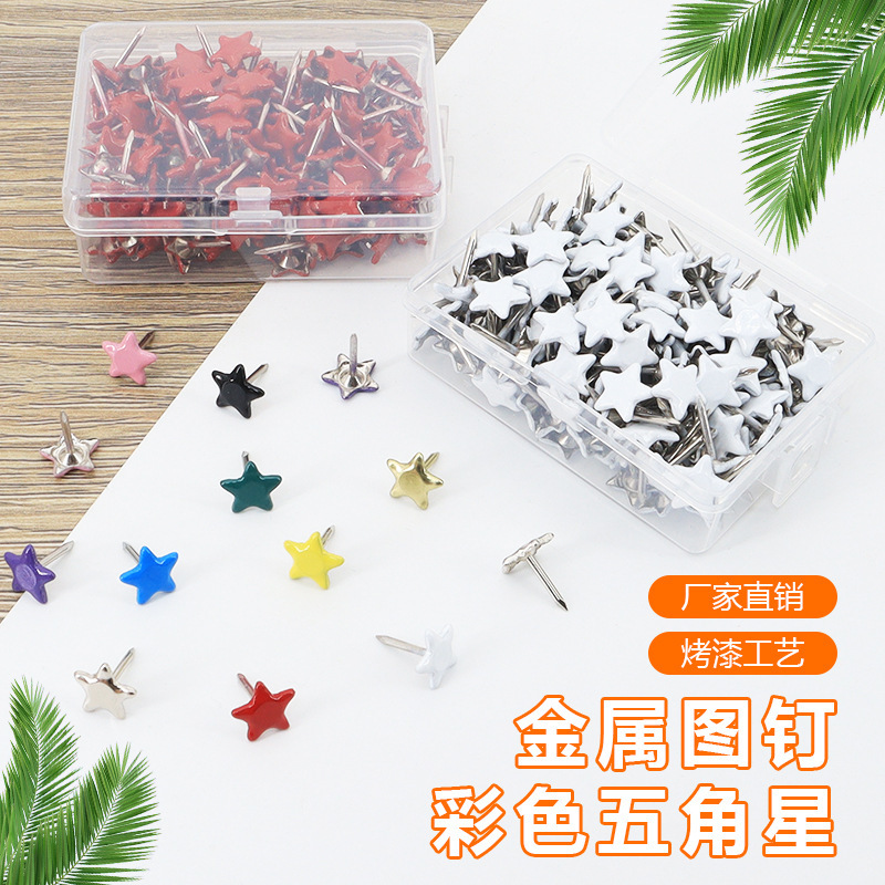 Colorful Star-Shaped Push Pins, Flat I-Shaped Pins, Creative Kindergarten Ins-Style Art Thumbtacks, Message Decoration Small Pins Colorful Star-Shaped Push Pins, Flat I-Shaped Pins, Creative Kindergarten Ins-Style Art Thumbtacks, Message Decoration Small Pins