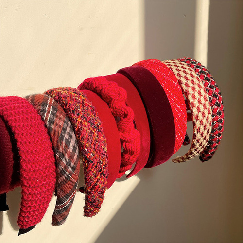 New Year Velvet Butterfly Bow Hair Clip Autumn/Winter Red Plush Hair Pin Korean Style Sweet and Cute Large Hair Ring Headband