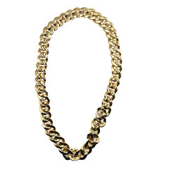 Plastic gold chain necklace and bracelet—bold, chunky men's accessory perfect for trendy online livestreams; a fake "bling" statement piece that screams luxury!