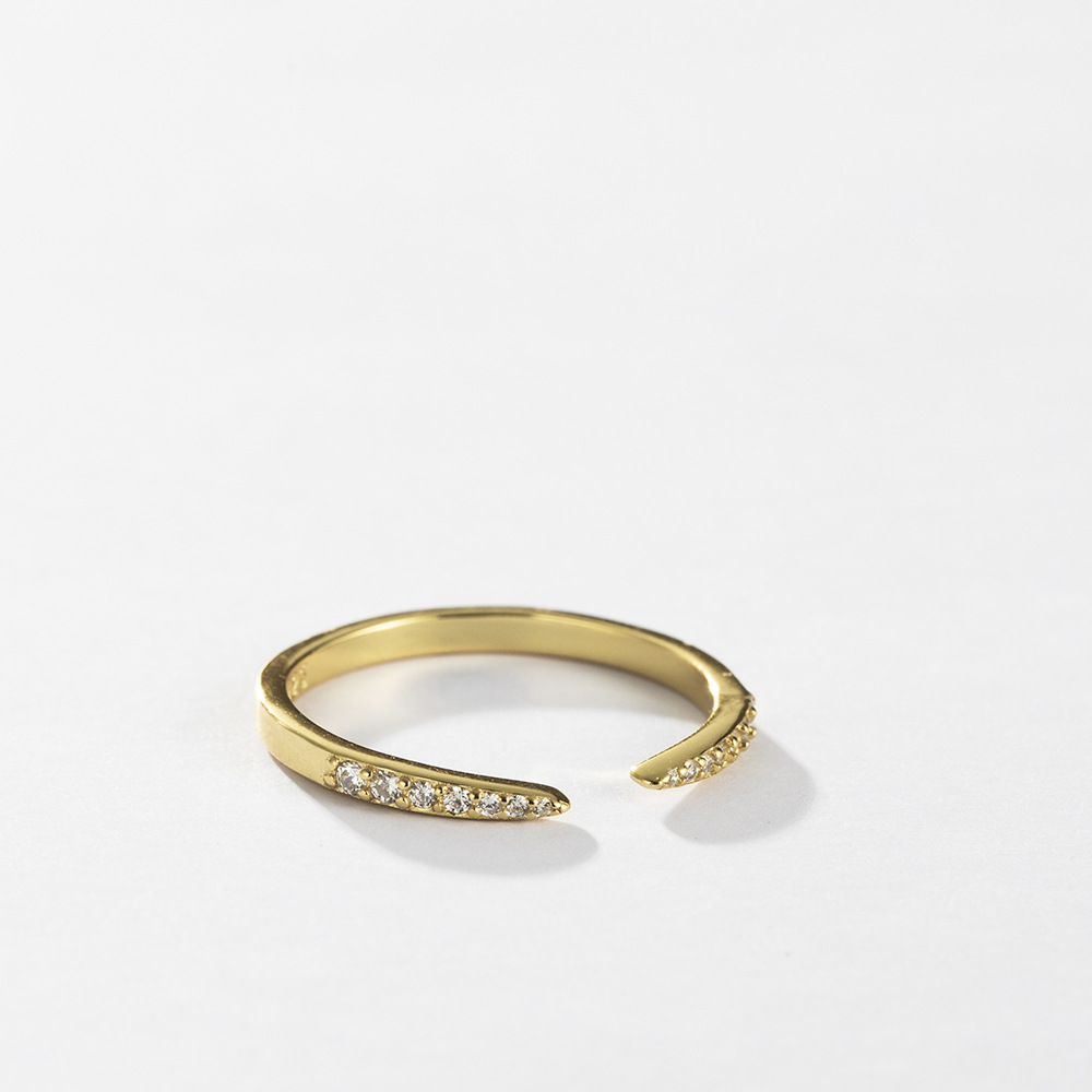 Simple Style Style 18K Gold Plated 925 Sterling Silver Geometric Open Rings