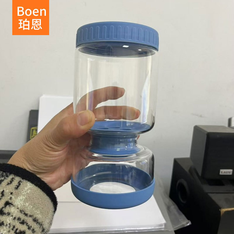 Cross-Border New Pickle Glass Jar Dry and Wet Separation Pickle Jar Household Hourglass Sealed Jar Kitchen Fresh Storage Jar