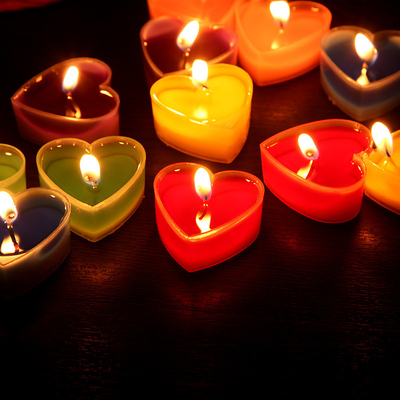 Factory wholesale heart-shaped candles romantic Christmas Valentine's Day tea candles marriage proposal decorative word small candles game props