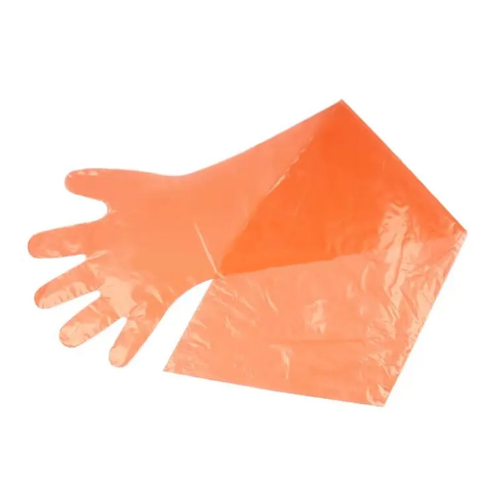 出口工厂现货50只直肠检查触诊手套柔软ldpe一次性塑料长臂手套E