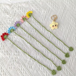Manufacturer Wholesale Wool Knitting Convenient Bookmark Cute Little Star Pendant Hand-Knitted Gift