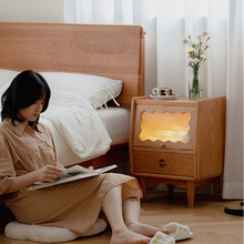 日式實木床頭櫃簡約現代輕奢卧室床邊小型邊櫃網紅簡易儲物小櫃子