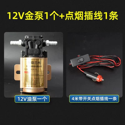 High-flow durable lead pipe oil extractor, car fuel tank electric oil pump, 12V self-priming pump, oil suction pipe wholesale (Other Automotive Safety Supplies) - 12v-gold-pump-1-cigarette-lighter-plug-cable