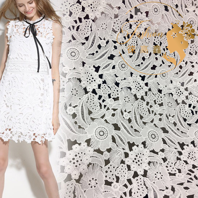 蕾丝满幅花边水溶刺绣花边面料时尚女装服装辅料宽花边宽幅花纹