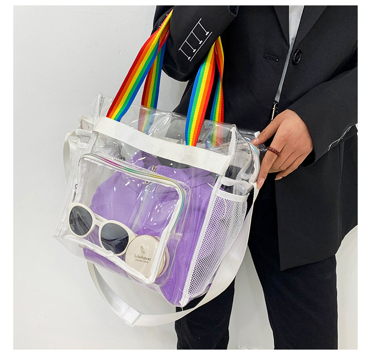 405g Weight Zipper Closure Type Single Shoulder Strap Strap Type Jelly Bag Bags Type Street Occasion Women's Large All Seasons Pvc Vacation Jelly Bag