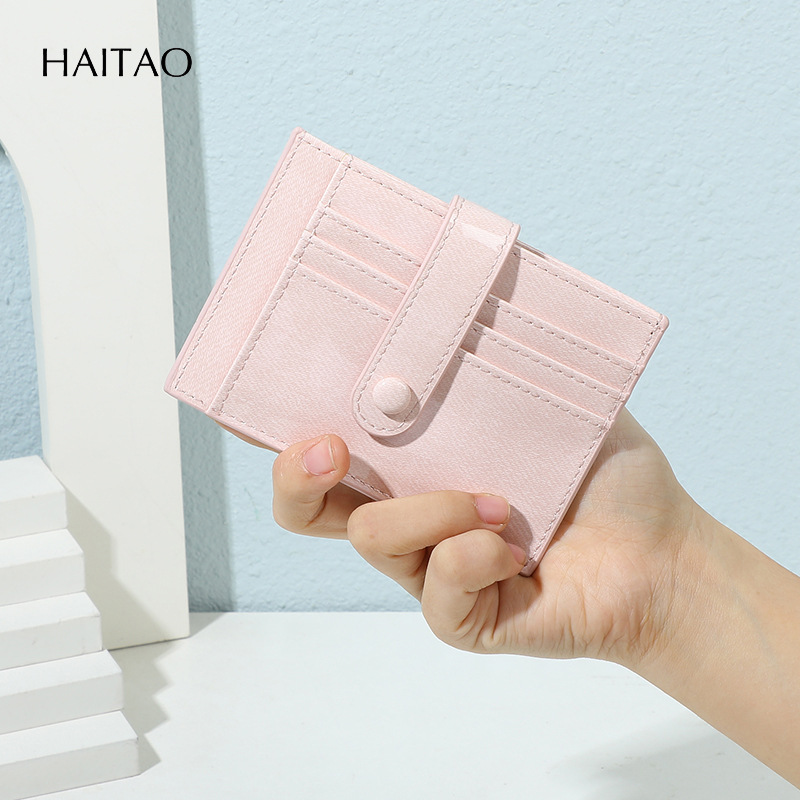 Pequeña bolsa de tarjetas de identificación de piel brillante ultrafina multi-tarjeta bolsa de tarjetas