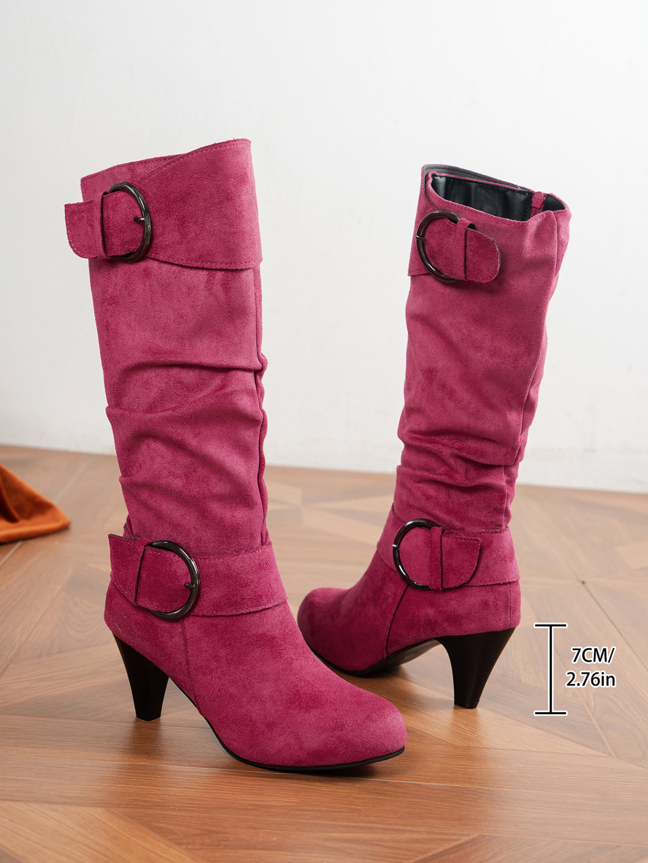 Damen Overknee Stiefel Mit Blockabsatz Und Schnallen Design_voghion.com