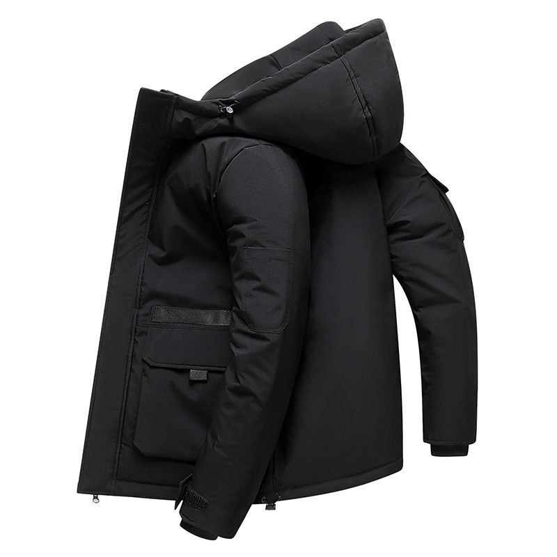 2024 nueva moda de algodón pareja casual largo medio de moda transfronteriza invierno chaqueta de color sólido