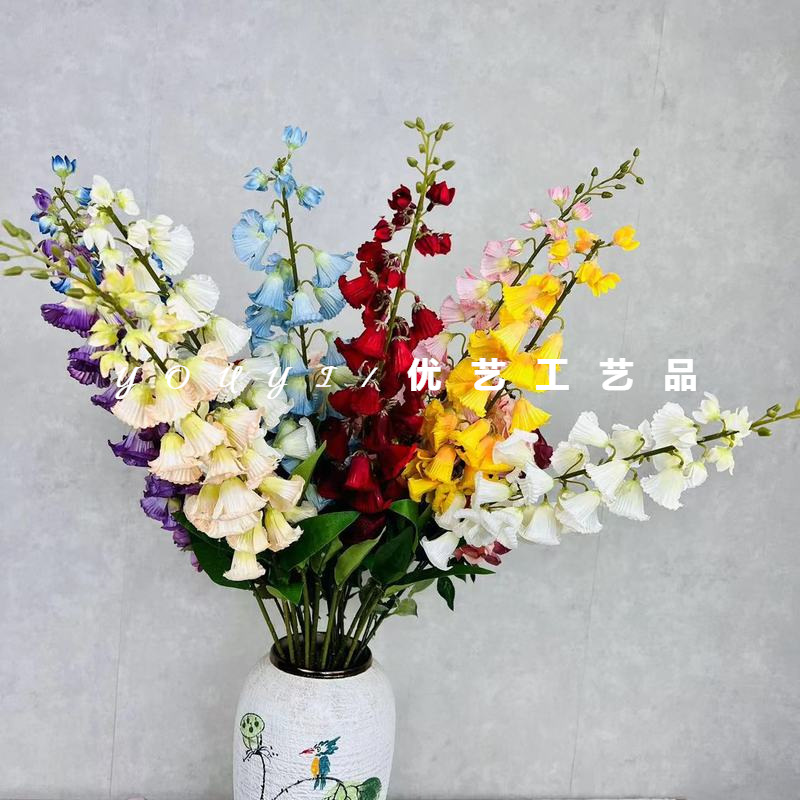 simulation European style Wind chime Bell orchid a living room tea table bedroom Open House decorate Wedding celebration photograph Artificial flower