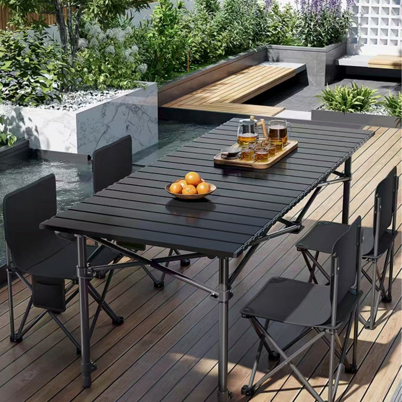 Outdoor Products Folding Tables and Chairs for Home Use, Portable Ultra-Light Aluminum Alloy Tables, Non-Adjustable Picnic Barbecue Egg Roll Tables