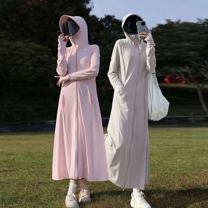 26 Types of Long Sun Protection Clothing for Women, Summer Ice Silk Uv Protection Breathable Cool-Feel Thin Sun Protection Clothing for Electric Bikes