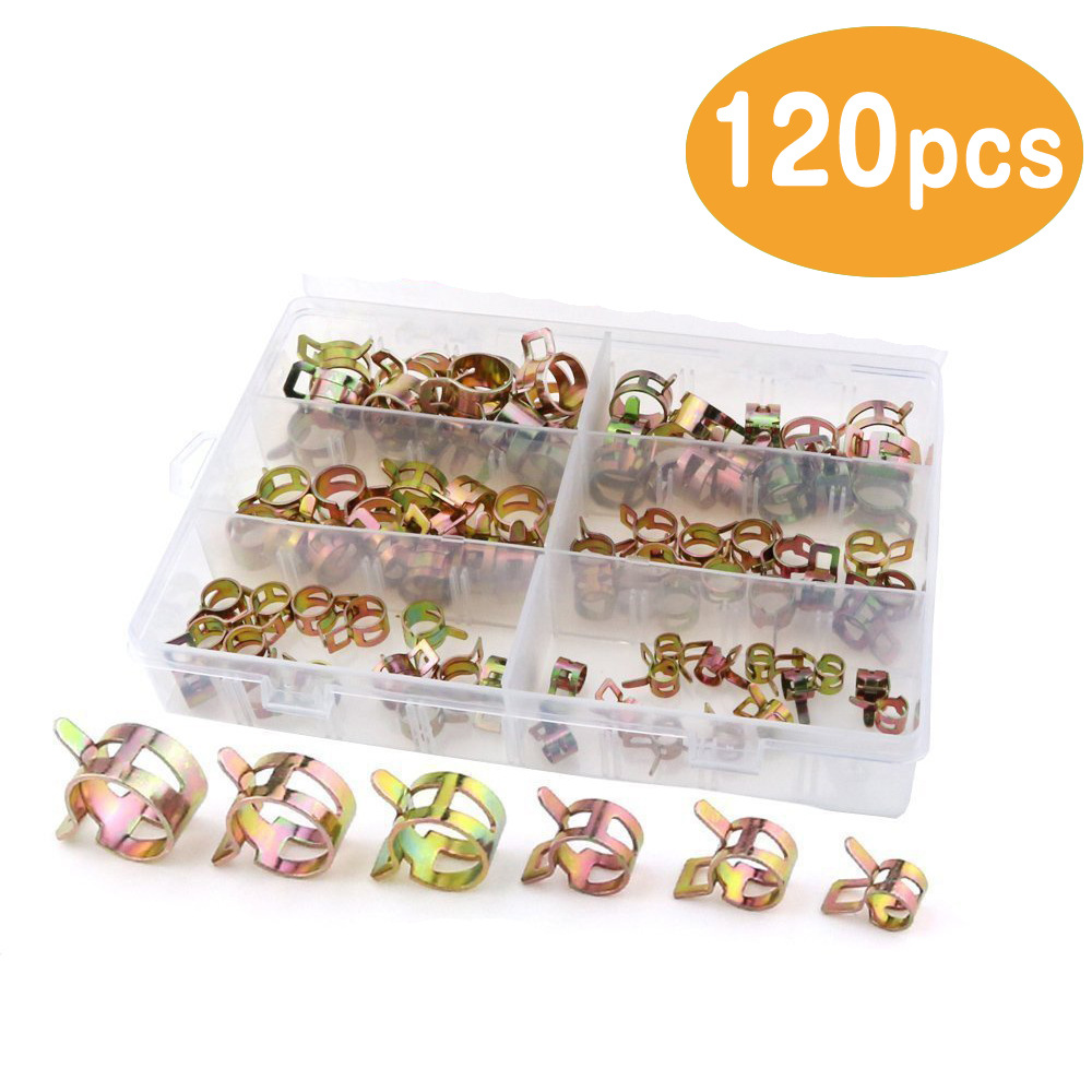 Abrazadera de manguera americana de acero inoxidable 60 piezas en caja abrazadera de combinación abrazadera de aro conjunto de suministro transfronterizo