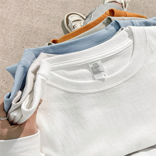 Men's solid color summer cotton base body-friendly T-shirt