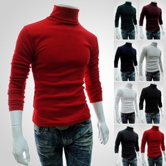 ヨーロッパの20色の青年の大きいサイズの高襟の純色の頭の長袖の春秋の冬のニットは卸売りして小売します。