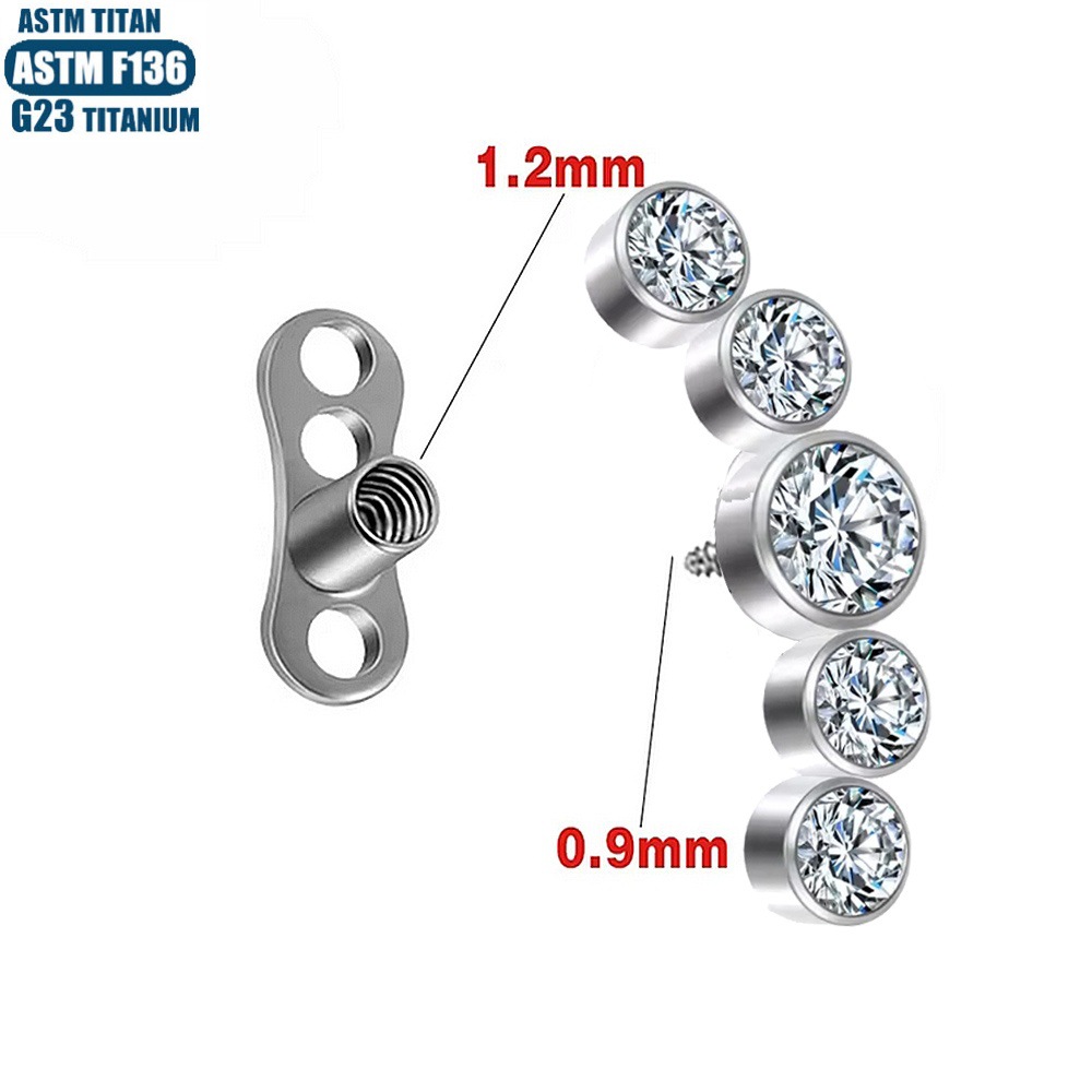 16G labret stud size and finish detail