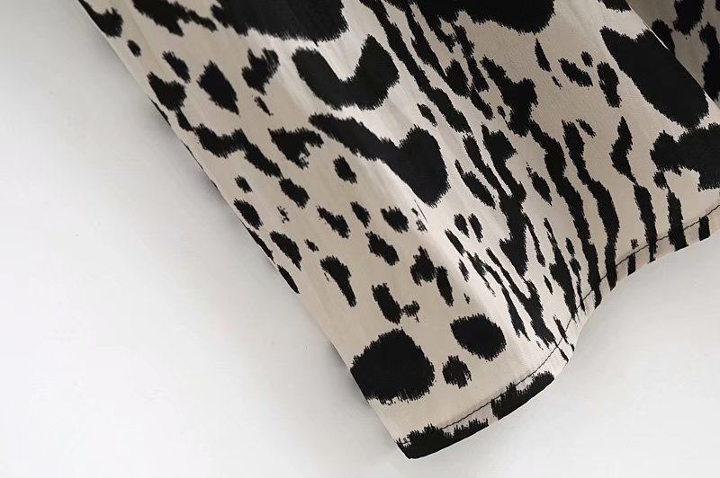animal print V-neck dress NSAM20643