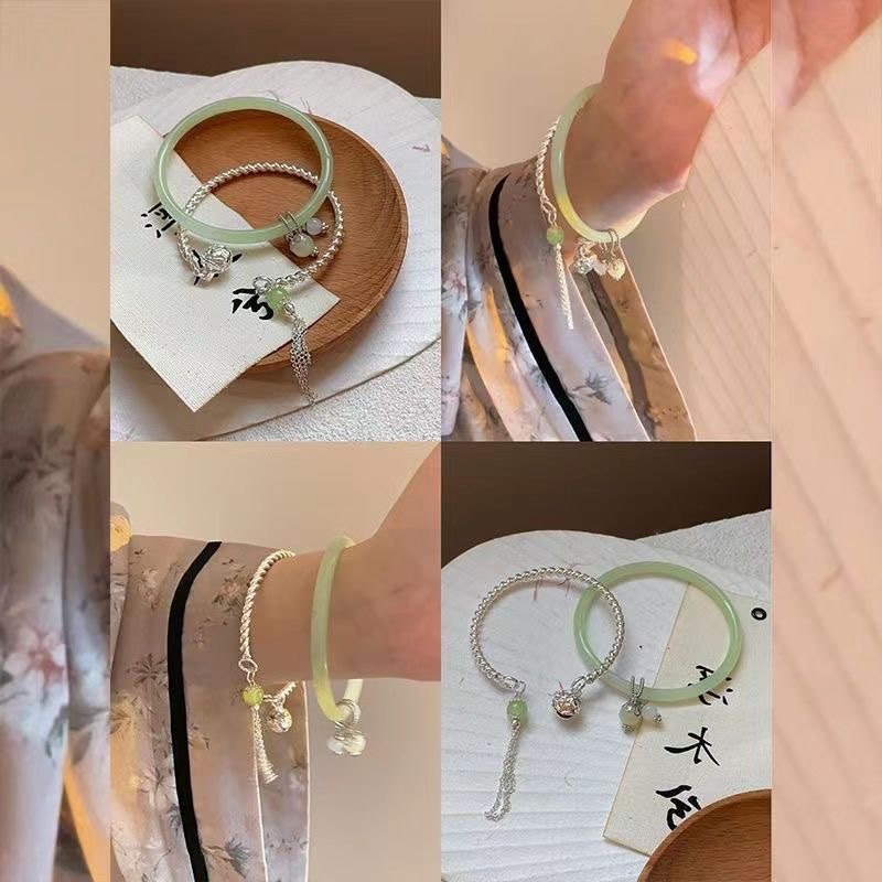 平安流苏一步一响宫铃手镯女ins小众设计中国风铃铛手镯闺蜜礼物.