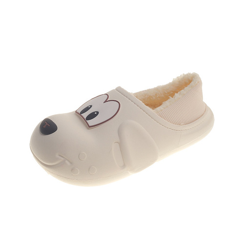 居家包头棉拖鞋女秋冬季加绒保暖亲子卡通狗防滑男女童室内棉鞋软