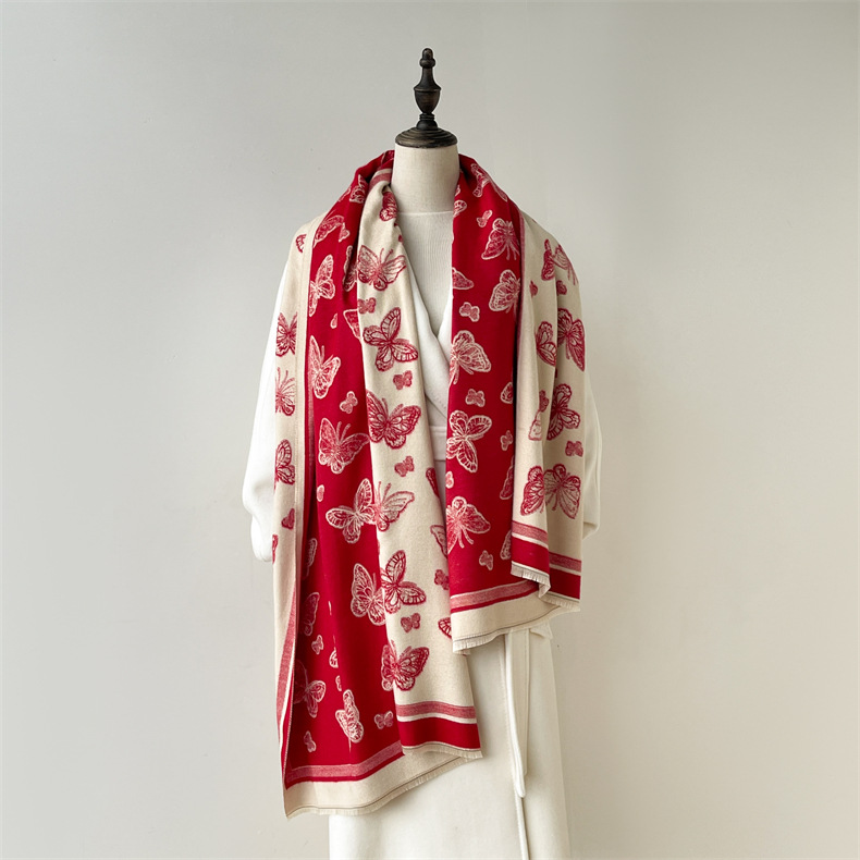 400g Weight Women's Cute Sweet Butterfly Polyester Scarf