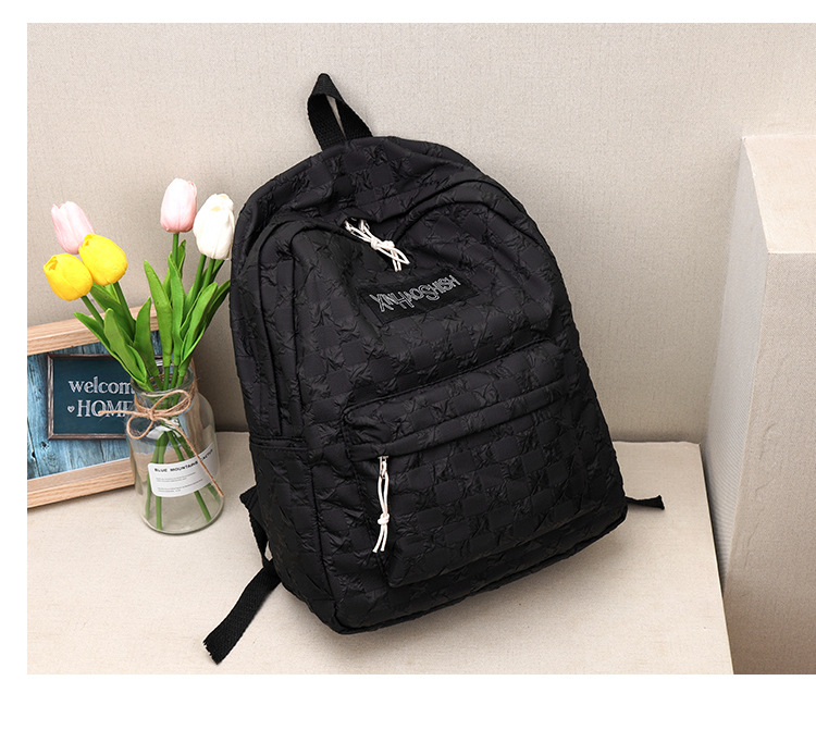 Korean ins artistic trend checkerboard checkered backpack, Japanese Harajuku style fresh and clean high school and junior high school student bag undefined