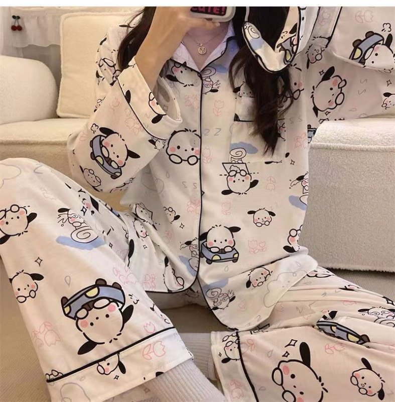 工場卸売りpyjamas日系アニメ布丁犬パジャマ女春秋綿長袖長ズボンカバー対外貿易|undefined