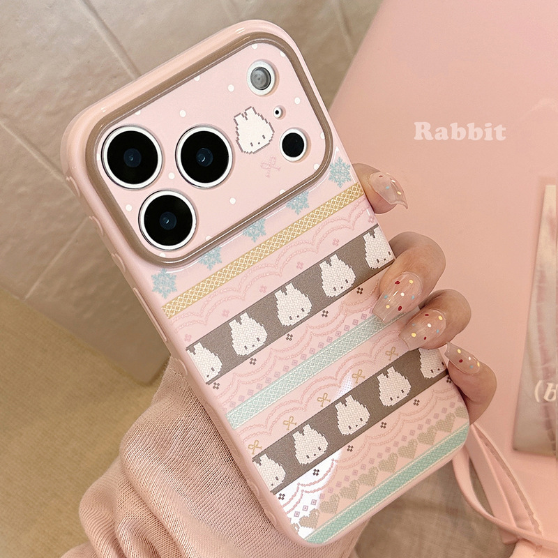 Fair Isle Apple 17Promax Mobile Phone Case Iphone16 Suitable for 15 Pink Bunny 13 Soft Case 14 Cartoon 12 Fair Isle Apple 17Promax Mobile Phone Case Iphone16 Suitable for 15 Pink Bunny 13 Soft Case 14 Cartoon 12
