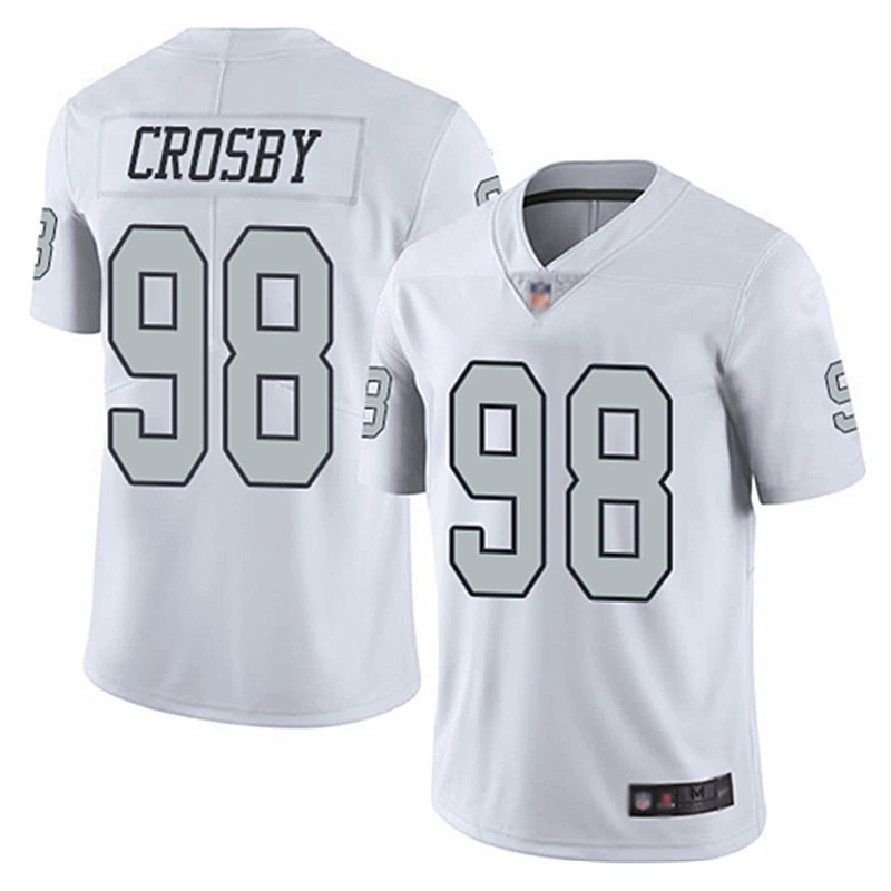 Джерси 2025 Football NFL Raiders Лас-Вегас Рейдерс 98, К Crosby Джентльмены и женщины