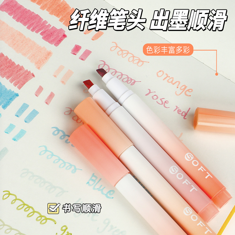 Conjunto de resaltador de color gradiente estudiantes de marca de resaltador de gran capacidad de bolígrafo creativo al por mayor