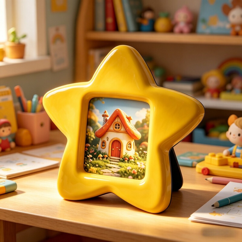 Cartoon Star Children's Photo Frame Baby Photo Stand Cute Ins-Style Desktop Decorative Resin Picture Frame