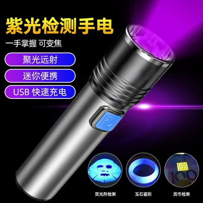 Purple Light Rechargeable Uv Lamp Zoom UV fənərlər