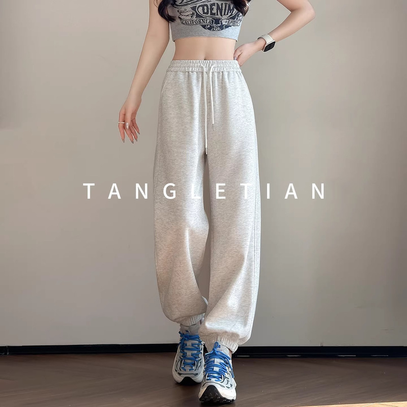 American-Style Women's Sports Pants, New Spring High-Waisted Harem Slim-Fit Casual Jogger Sweatpants, Loose Korean Street Style 2026 Women's American-Style Women's Sports Pants, New Spring High-Waisted Harem Slim-Fit Casual Jogger Sweatpants, Loose Korean Street Style 2026 Women's