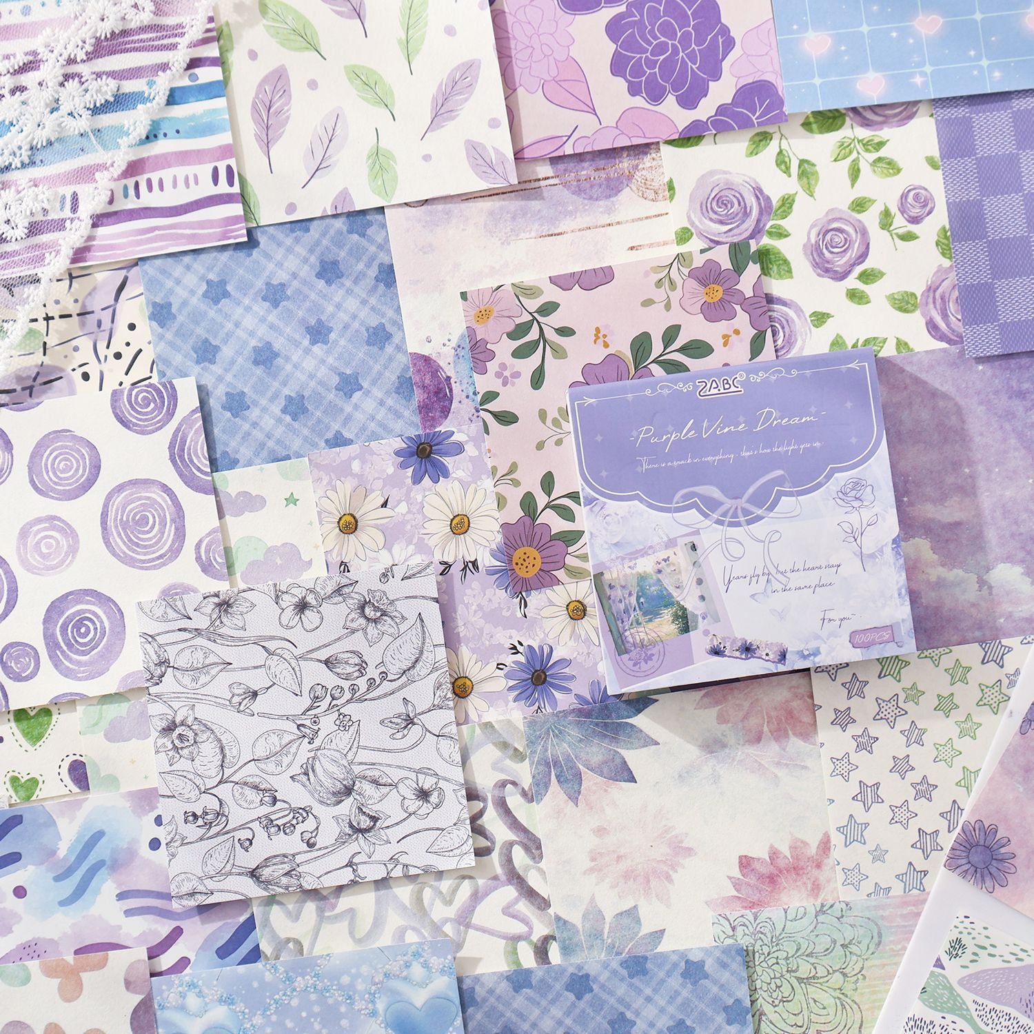 Xiaokan Muyun, material no pegajoso, diario de bricolaje transfronterizo en papel, decoración, material de base, se pueden escribir notas adhesivas