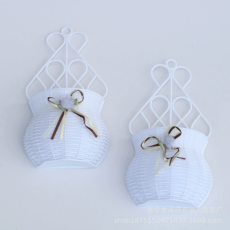 Настенный Цветочный Синий Горшок Без Пунша Креативный Подвесной Моделирование Растений Сухой Цветочный Горшок Цветочная Корзина Гостиная Настенный Цветочный Горшок Имитация Ротанга