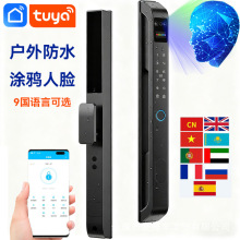 涂鸦户外指纹锁防水密码锁断桥铝跨境智能门锁人脸识别smart lock