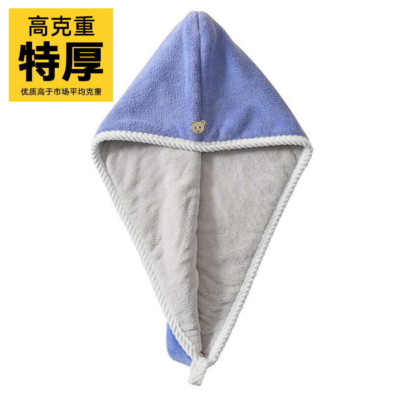 二重に厚いサンゴのベルベットのシャワーキャップがかわいい女性吸水速乾帽の乾いた髪のタオルを洗ってスカーフの乾いた髪の帽子を包む|undefined